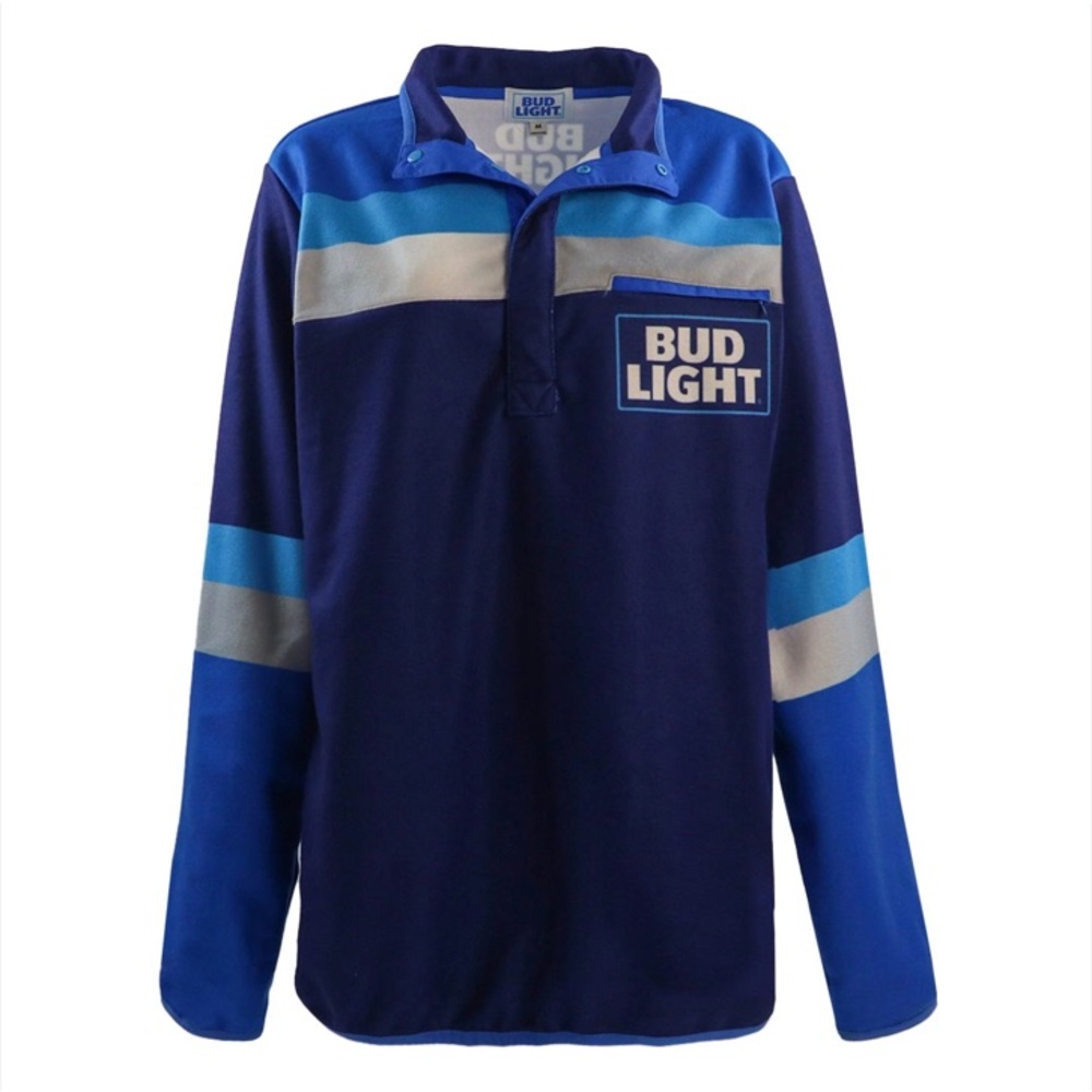Bud Light Resort 1/4 Snap Lightweight Fleece Jacket NWT